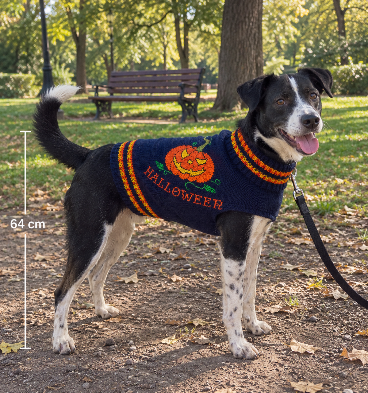 Suéter de Punto "Halloween Pumpkin" para Perros y Gatos - Azul Marino