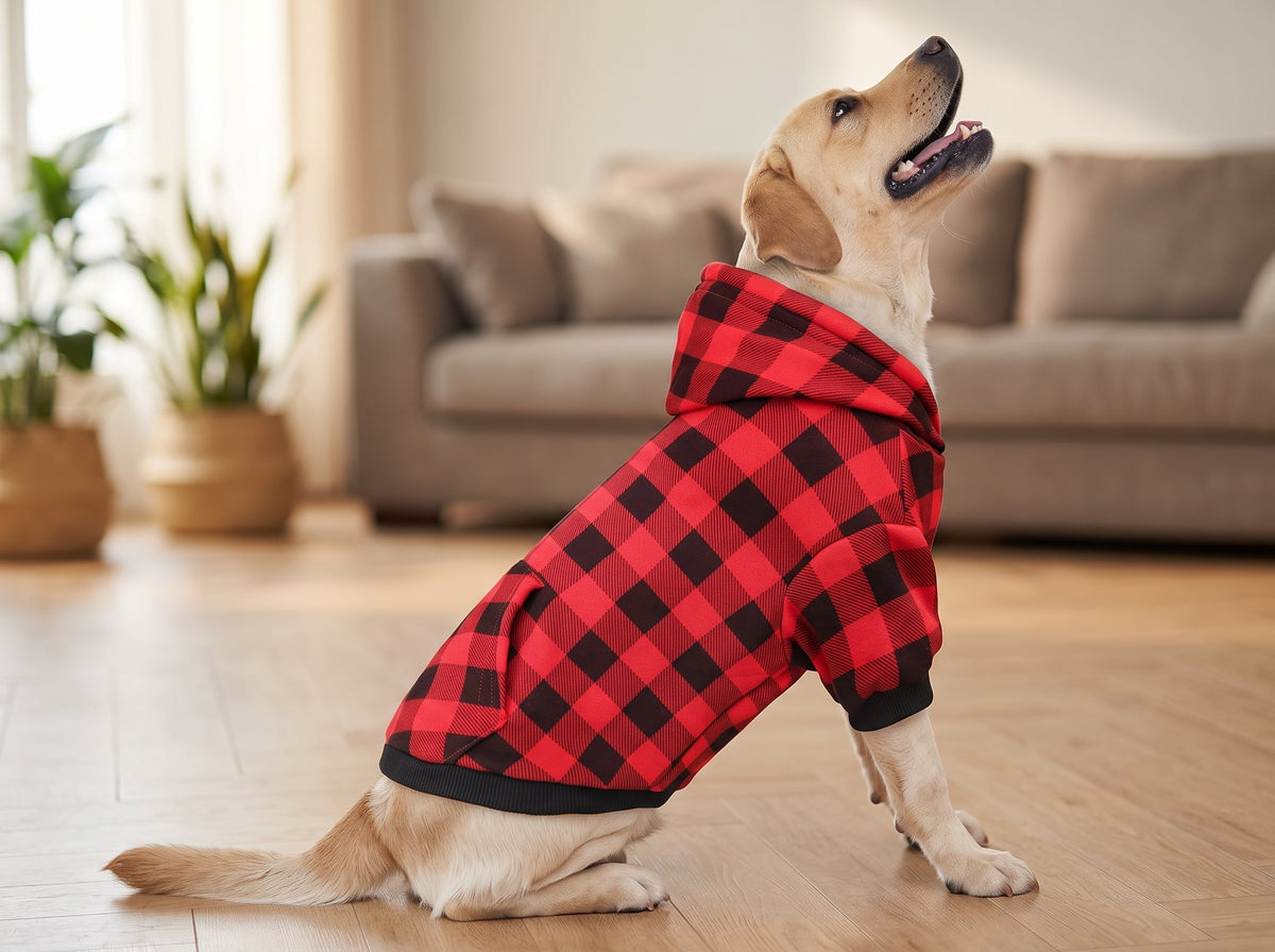 Sudadera Navideña A Cuadros Negros y Rojos